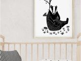 Cheetah Print Wall Murals Badger Illustration Baby Room Wall Art Animal Print Black