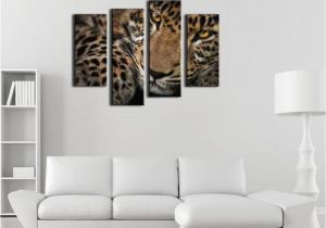 Cheetah Print Wall Murals Großhandel 4 Panel Wand Kunst Malerei Fleck Leopard Drucke Auf