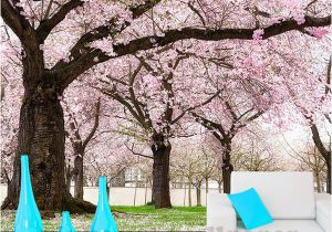 Cherry Blossom Mural On Walls Custom Romance Pink Flower Tree 3d Wall Papers Cherry Blossom Wallpaper Murals for Tv Backdrop Wedding Room Papel De Parede Wallpaper A Desk Wallpaper