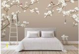 Cherry Blossom Mural On Walls Fine Brushwork Magnolia Blossom Chinoiserie Wallpaper Wall