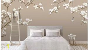 Cherry Blossom Mural On Walls Fine Brushwork Magnolia Blossom Chinoiserie Wallpaper Wall
