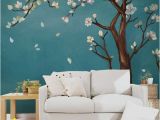 Cherry Blossom Mural On Walls Hand Painted E Magnolia Tree Flowers Tree