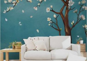Cherry Blossom Mural On Walls Hand Painted E Magnolia Tree Flowers Tree