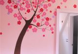 Cherry Blossom Mural On Walls Hand Painted Stylized Tree Mural In Children S Room by Renee