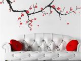 Cherry Blossom Mural On Walls Pretty Autumnal Branch Wall Decals