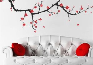 Cherry Blossom Mural On Walls Pretty Autumnal Branch Wall Decals