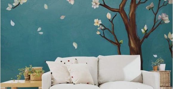 Cherry Blossom Tree Wall Mural Hand Painted E Magnolia Tree Flowers Tree