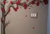 Cherry Blossom Tree Wall Mural Red Cherry Blossom Tree Bathroom Mural