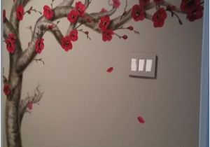 Cherry Blossom Tree Wall Mural Red Cherry Blossom Tree Bathroom Mural