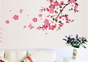 Cherry Blossom Wall Mural Stencil Amazon Koolee Peach Blossom Flower Wall Sticker