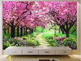 Cherry Tree Wall Mural Amazon Hwhz Customized Size 3d Wallpaper Cherry Tree