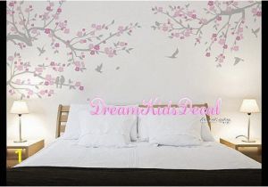 Cherry Tree Wall Mural Nursery Wall Decal Wall Sticker Kids Decal Cherry Blossoms Tree Decal Tree Branch with Birds Dk211