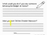 Chester Raccoon and the Big Bad Bully Coloring Pages Chester Raccoon and the Big Bad Bully Reflection Sheet