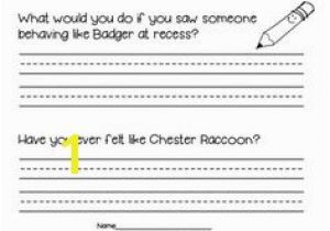 Chester Raccoon and the Big Bad Bully Coloring Pages Chester Raccoon and the Big Bad Bully Reflection Sheet