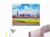 Chicago Skyline Wall Mural Amazon Anzhutwelve Chicago Skyline Art Decor Decals