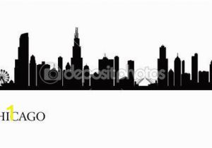 Chicago Skyline Wall Mural Chicago City Skyline Silhouette Background