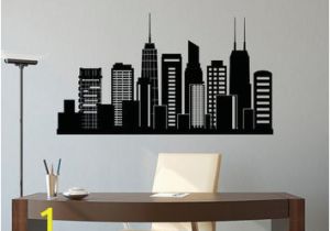 Chicago Skyline Wall Mural Chicago Skyline Wall Decal City Silhouette Chicago Illinois Skyline Decal Fice Business College Dorm Living Room Wall Art Home Decor C127