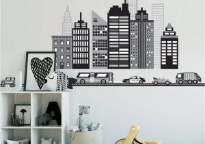 Chicago Skyline Wall Mural Cityscape Wall Decal Black and White City Skyline Wall Decal
