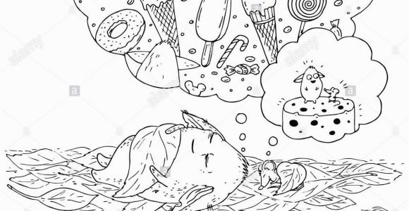 Child Sleeping Coloring Page Coloring Page for Children Little Monster and His Friend Mouse
