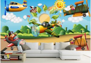 Childrens 3d Wall Murals 3d Wallpaper A Wall Custom Mural Cartoon Airplane Children S Room Home Decoration 3d Wall Murals Wallpaper for Walls 3 D Image Wallpaper