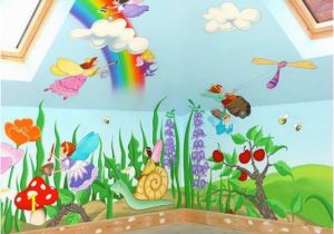 Childrens Painted Wall Murals Fairy Mural Snuffaloo S Room Pinterest