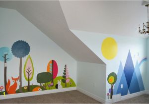 Childrens Painted Wall Murals Woodland Wall Mural