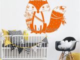 Childrens Wall Mural Stickers God Tribal Fox Wall Decal Cute Woodland Fox Wall Sticker for Kids