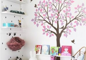 Childrens Wall Mural Stickers Nursery Tree Wall Sticker with Birds Wall Art Decoration for Kids