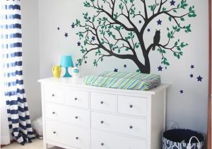 Childrens Wall Mural Stickers Tree Wall Decals Baby Nursery Tree Wall Sticker with Owl and