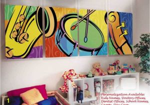 Childrens Wall Murals Painted Kids Childrens Wall Murals Art Music theme