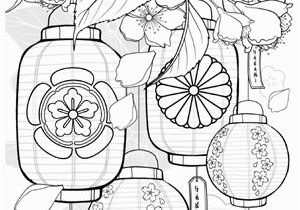 Chinese Lantern Coloring Page Icolor by Lanterns and Flowers I Wish I Can Almost Smell these