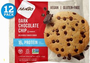Chocolate Chip Cookie Coloring Page Nugo Protein Cookie Dark Chocolate Chip 16g Vegan Protein Gluten Free soy Free 12 Count
