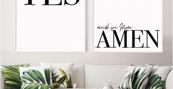 Christian themed Wall Murals Set Of 2 God Promises Christian Art Print Housewarming T