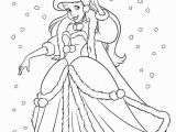 Christmas Coloring Pages Disney Princess Ariel Playing In the Snow Ariel Winter Christmas with