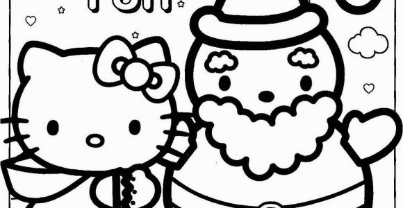 Christmas Coloring Pages Hello Kitty Printable Happy Holidays Hello Kitty Coloring Page