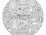 Christmas Gingerbread Coloring Page Christmas Time Vector Hand Drawn Winter Stock Vector