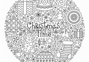 Christmas Gingerbread Coloring Page Christmas Time Vector Hand Drawn Winter Stock Vector