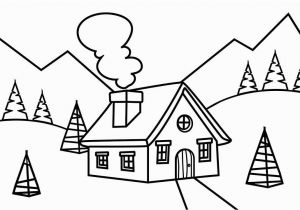 Christmas House Coloring Page How to Draw Christmas House for Kids Gift for Christmas with