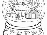 Christmas House Coloring Page Snow Globe Coloring Page