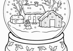 Christmas House Coloring Page Snow Globe Coloring Page