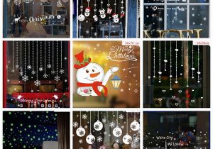 Christmas Murals for Walls Uk Christmas Wall Stickers Santa Murals Reindeer Shop Window Stickers Decorated New Year Glass Snowflake Diy Home Decor Elegant Christmas Decorations