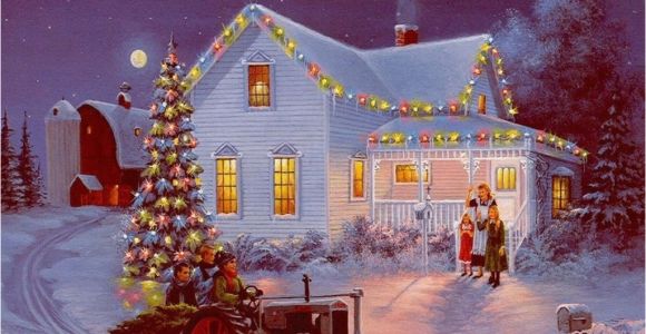 Christmas Scene Wall Murals Winter Farm Scenes Wallpaper