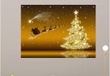 Christmas Vinyl Wall Murals Amazon Wallmonkeys Golden Christmas Card with Wall