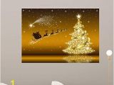 Christmas Vinyl Wall Murals Amazon Wallmonkeys Golden Christmas Card with Wall