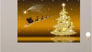 Christmas Vinyl Wall Murals Amazon Wallmonkeys Golden Christmas Card with Wall