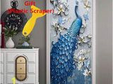 Christmas Wall Mural Plastic Amazon 3d Door Wallpaper Wall Mural Peacock Decor Door Decal