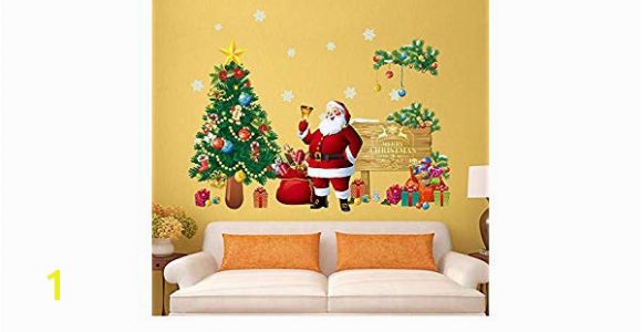 Christmas Wall Mural Plastic Amazon Wffo Wall Stickers Christmas Letter Decor Removable