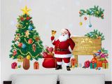 Christmas Wall Mural Plastic Christmas Tree Wall Stickers Santa Claus Gifts Sitting Room Bedroom