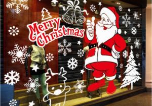 Christmas Wall Mural Plastic Merry Christmas Wall Sticker New Year S Eve Static Stickers Window