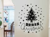 Christmas Wall Murals Uk Christmas Tree Wall Stickers Merry Christmas Wallpaper Cartoon Stars Wall Decals Waterproof Can Removable Self Adhesive Home Decor wholesale Wall